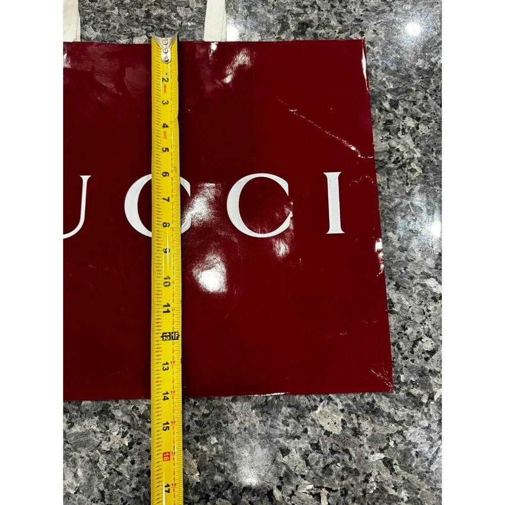 Authentic Gucci Shopping Gift Bag Only Red Burgundy 19